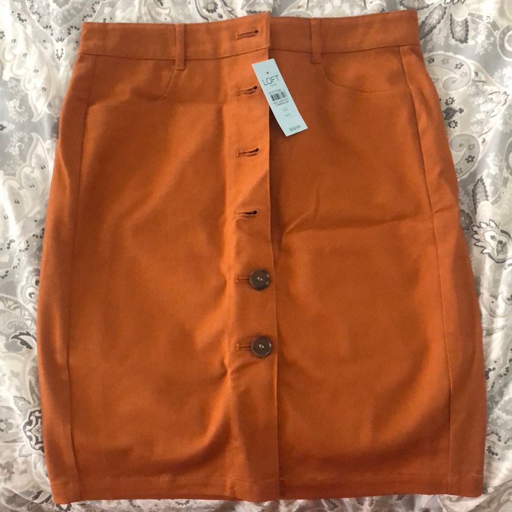 Orange pencil skirt